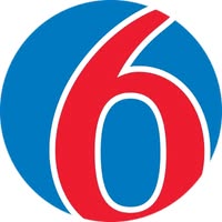 Red number six inside a blue circle, representing a logo or brand.