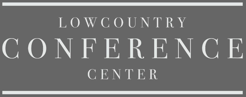 Sign for Lowcountry Conference Center with bold text on a dark background.