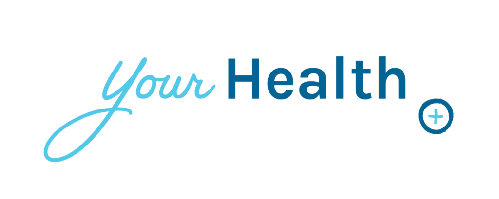 Text logo for "Your Health" in blue and teal colors, featuring a plus symbol.