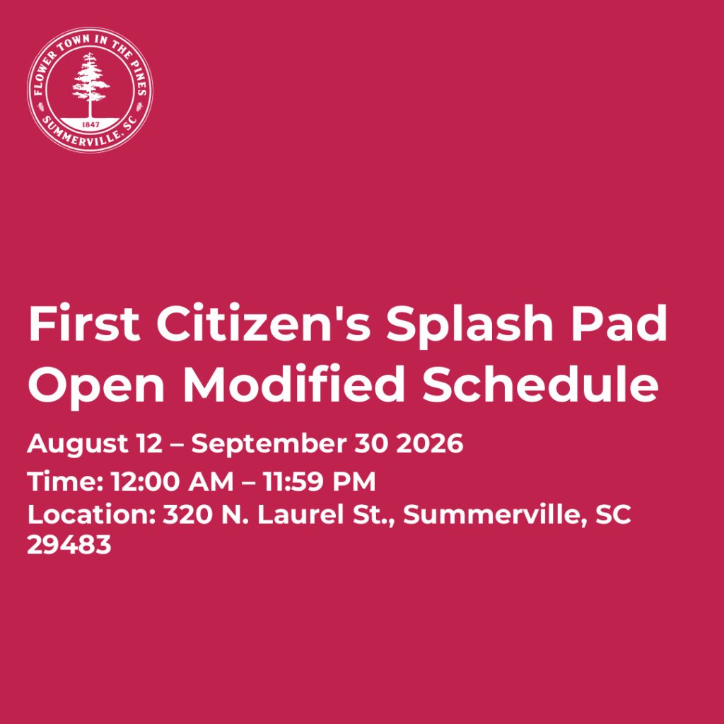 First Citizen’s Splash Pad Open Modified Schedule