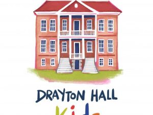 Illustration of a historic building with "Drayton Hall Kids" text below in colorful letters.