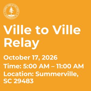 Ville to Ville Relay event details: October 17, 2026, 5:00 AM – 11:00 AM, Summerville, SC 29483.